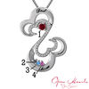 Thumbnail Image 2 of Open Hearts Family by Jane Seymour™ Birthstone and Diamond Pendant in Sterling Silver (4 Stones and 2 Lines)