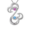 Thumbnail Image 0 of Open Hearts by Jane Seymour™ Birthstone and 1/10 CT. T.W. Diamond Pendant in Sterling Silver (2 Stones and Names)