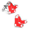 Thumbnail Image 1 of MLB Classic Boston Red Sox Logo Enamel Cuff Links in White Rhodium Brass