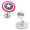 Thumbnail Image 1 of ©MARVEL Captain America Enamel Cuff Links in White Rhodium Brass
