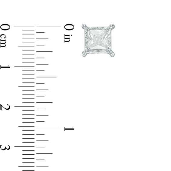 1 CT. T.w. Princess-Cut Diamond Stud Earrings in 10K White Gold