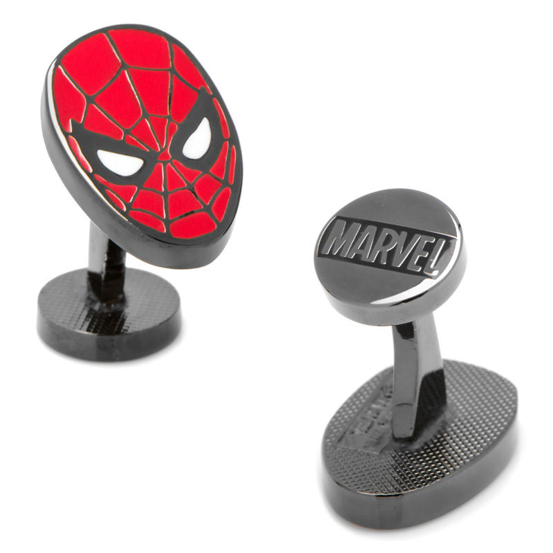 Main Image 2 of ©MARVEL Spider-Man Enamel Cuff Links in Grey Rhodium Brass