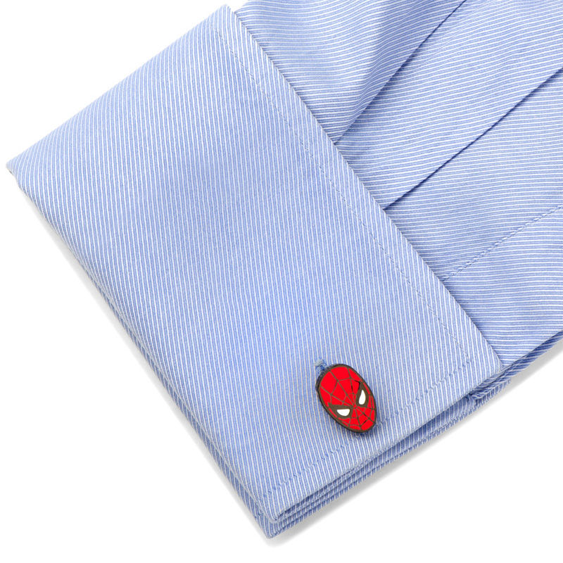 Main Image 3 of ©MARVEL Spider-Man Enamel Cuff Links in Grey Rhodium Brass