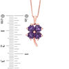 Thumbnail Image 2 of 5.0mm Heart-Shaped Amethyst Clover Pendant in Sterling Silver with 14K Rose Gold Plate