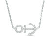 Thumbnail Image 0 of 1/20 CT. T.W. Diamond Sideways Anchor Necklace in Sterling Silver - 17.5"