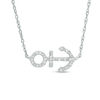Thumbnail Image 1 of 1/20 CT. T.W. Diamond Sideways Anchor Necklace in Sterling Silver - 17.5"