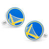 Thumbnail Image 1 of NBA Golden State Warriors Logo Enamel Cuff Links in White Rhodium Brass
