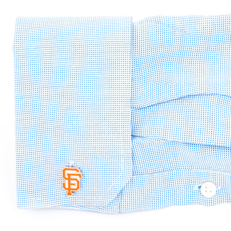 Main Image 2 of MLB San Francisco Giants Logo Enamel Cuff Links in White Rhodium Brass