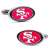 Thumbnail Image 1 of NFL San Francisco 49ers Logo Enamel Cuff Links in White Rhodium Brass