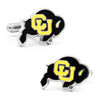 Thumbnail Image 1 of Men's NCAA University of Colorado Boulder Logo Enamel Cuff Links in White Rhodium Brass