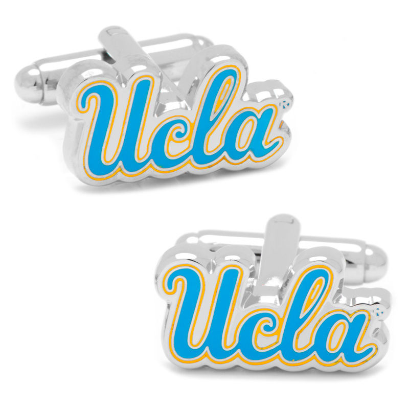 Men's NCAA UCLA Bruins Logo Enamel Cuff Links in White Rhodium Brass