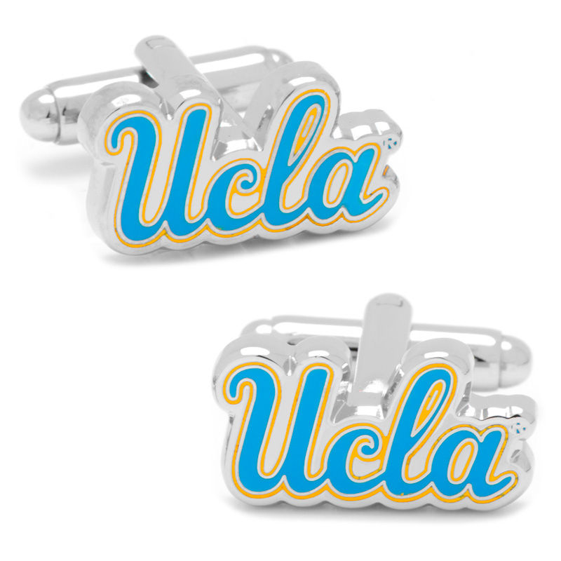 Main Image 1 of Men's NCAA UCLA Bruins Logo Enamel Cuff Links in White Rhodium Brass