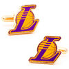 Thumbnail Image 0 of Men's NBA Los Angeles Lakers Logo Enamel Cuff Links in Yellow Rhodium Brass