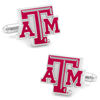 Thumbnail Image 0 of Men's NCAA Texas A&M University Logo Enamel Cuff Links in White Rhodium Brass