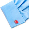 Thumbnail Image 3 of Men's NCAA University of Houston Logo Enamel Cuff Links in White Rhodium Brass