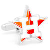 Thumbnail Image 1 of MLB Two-Tone Orange and White Enamel Houston Astros Logo Cuff Links in White Rhodium Brass
