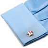 Thumbnail Image 3 of MLB Two-Tone Orange and White Enamel Houston Astros Logo Cuff Links in White Rhodium Brass