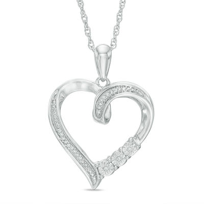 DELICATE DIAMONDS STERLING SILVER HEART PENDANT WITH DIAMOND ACCENT MSRP $ 75.00 
