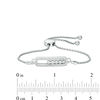 Thumbnail Image 2 of 1/6 CT. T.W. Diamond Five Stone Sliding Bar Bolo Bracelet in Sterling Silver - 8.0"