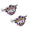 Men's NBA Phoenix Suns Logo Enamel Cuff Links in White Rhodium Brass