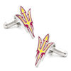 Thumbnail Image 1 of Men's NCAA Arizona State University Logo Enamel Cuff Links in White Rhodium Brass