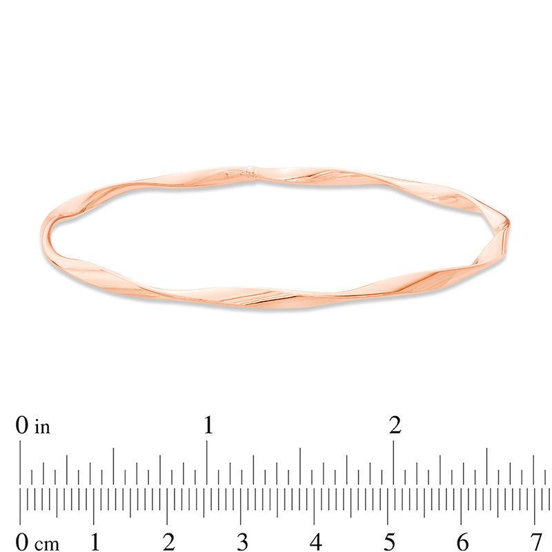 Main Image 2 of 3.0mm Twisted Slip-On Bangle in 10K Rose Gold - 7.5"