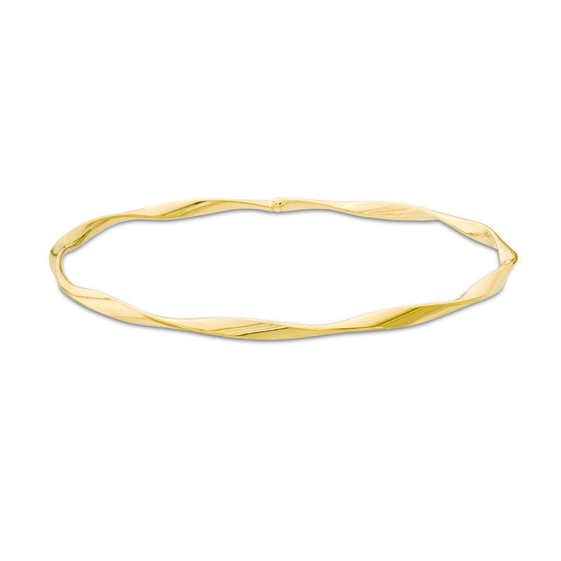 Main Image 1 of 3.0mm Twisted Slip-On Bangle in 10K Gold - 7.5"