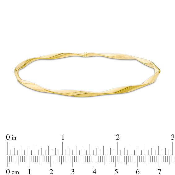 3.0mm Twisted Slip-On Bangle in 10K Gold - 7.5"