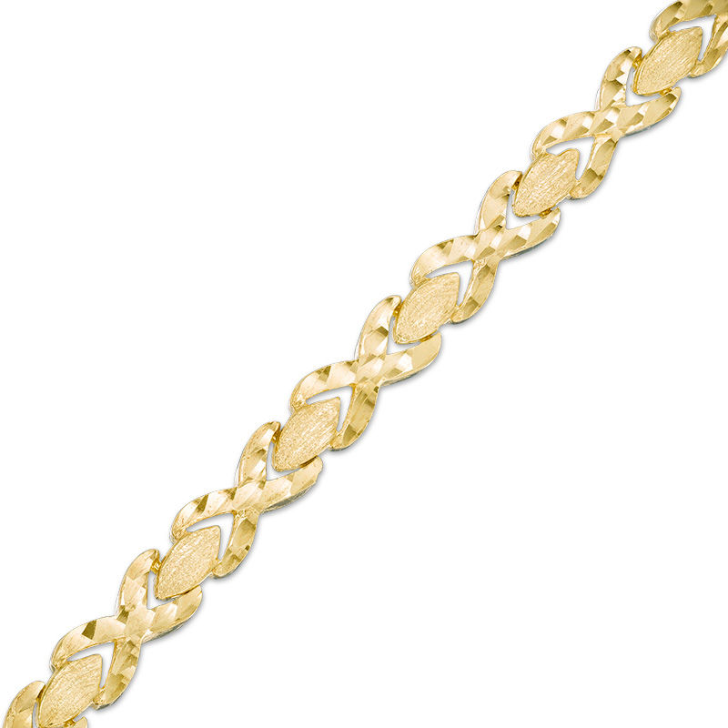 Main Image 1 of Diamond-Cut "X" Bracelet in 10K Gold