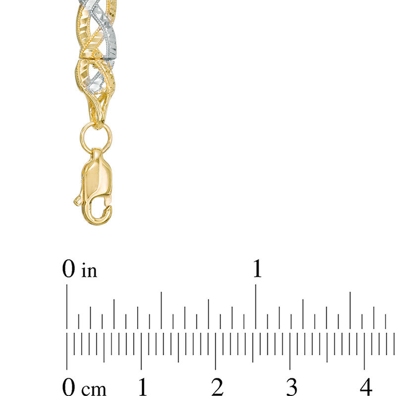 Main Image 2 of Diamond-Cut Loose Braid Bracelet in 10K Two-Tone Gold