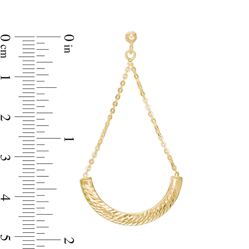 Main Image 2 of Diamond-Cut Pendulum Drop Earrings in 10K Gold