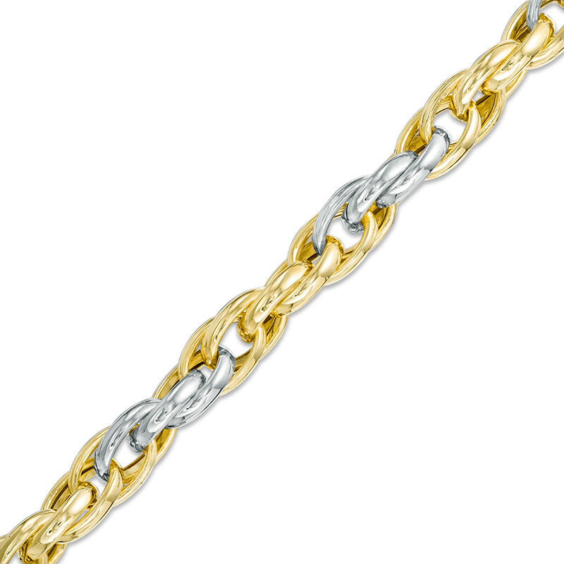 Main Image 1 of 8.4mm Interlocking Link Bracelet in 10K Gold - 7.25"