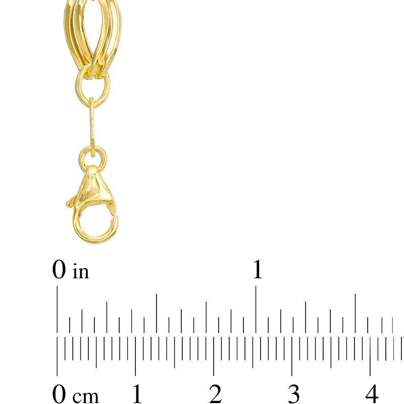 Main Image 2 of Double Oval and Twisted Marquise Bracelet in 10K Gold - 7.5"