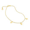 Thumbnail Image 1 of Diamond-Cut Triple Heart Dangle Station Anklet in 10K Gold - 10"