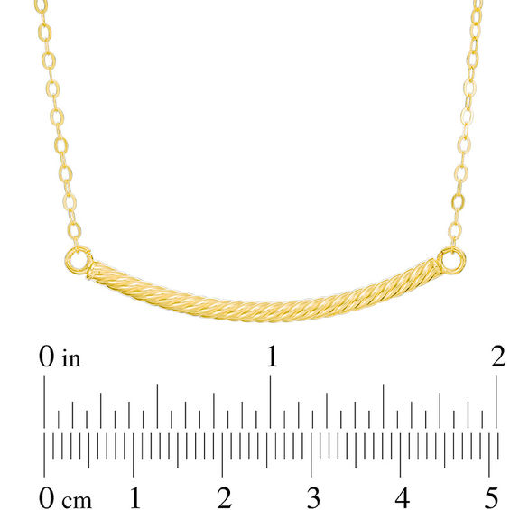 Curved Rope Bar Necklace in 10K Gold | Zales