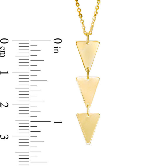 Linear Triple Triangle Pendant in 10K Gold