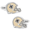 Thumbnail Image 1 of NFL New Orleans Saints Helmet with Logo Enamel Cuff Links in White Rhodium Brass