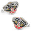 Thumbnail Image 1 of NBA New Orleans Pelicans Logo Enamel Cuff Links in White Rhodium Brass