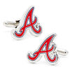 Thumbnail Image 0 of Men's MLB Atlanta Braves Logo Enamel Cuff Links in White Rhodium Brass