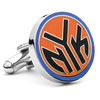 Thumbnail Image 2 of Men's NBA New York Knicks Logo Enamel Cuff Links in White Rhodium Brass