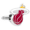 Thumbnail Image 2 of NBA Miami Heat Logo Enamel Cuff Links in White Rhodium Brass