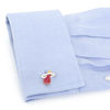 Thumbnail Image 3 of NBA Miami Heat Logo Enamel Cuff Links in White Rhodium Brass