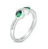 Thumbnail Image 2 of Lab-Created Emerald and Diamond Accent Infinity Ring in Sterling Silver