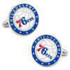 Thumbnail Image 1 of Men's NBA Philadelphia 76ers Logo Enamel Cuff Links in White Rhodium Brass