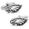 Thumbnail Image 1 of NFL Philadelphia Eagles Logo Enamel Cuff Links in White Rhodium Brass