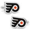 Thumbnail Image 0 of Men's NHL Philadelphia Flyers Logo Enamel Cuff Links in White Rhodium Brass