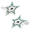 Thumbnail Image 1 of NHL Dallas Stars Logo Enamel Cuff Links in White Rhodium Brass