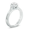 Thumbnail Image 1 of 1/2 CT. Certified Diamond Solitaire Double Row Engagement Ring in 14K White Gold