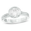 Thumbnail Image 0 of 1 CT. Certified Diamond Solitaire Double Row Engagement Ring in 14K White Gold