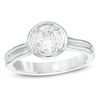 Thumbnail Image 1 of 1 CT. Certified Diamond Solitaire Double Row Engagement Ring in 14K White Gold